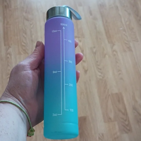 NEW 500ml Stay On Track Water Bottle Purple Blue Gradient Goal Achieveme… - Picture 3 of 3